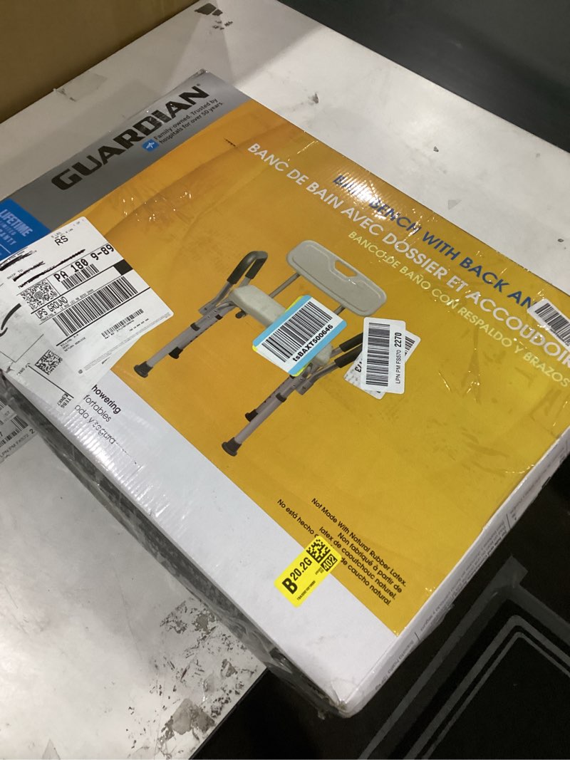 Condition photo showing New/Like New for Medline Shower Chair for Elderly, Seniors, Adults & Disabled - Heavy Duty Shower Seat with Padded Arms and Back for Inside Shower, Adjustable Height Bath Stool for Bathtub, 350 lb, Slip Resistant White