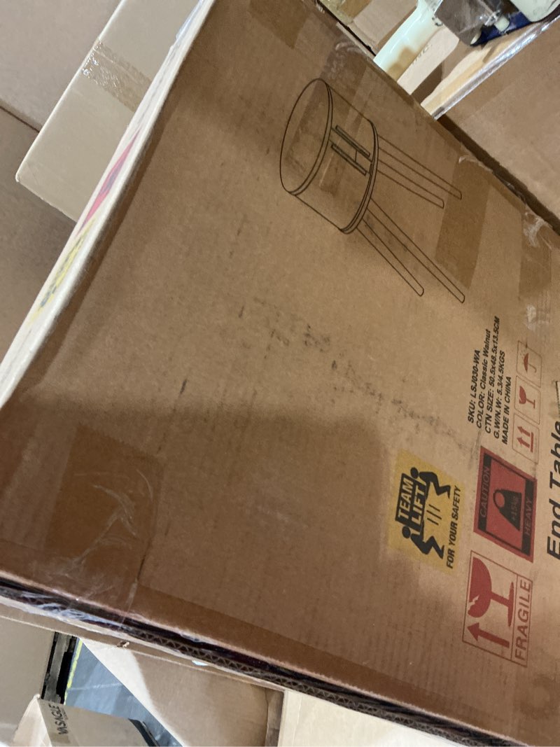 Condition photo showing New/Like New for zttriee side table with sliding door & cabinet, end table for living room, night stand for bedroom, modern bedside table with solid wood legs, walnut