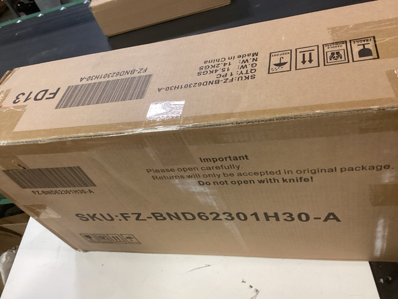 Condition photo showing New/Like New for Small End Table, Narrow Side Table, Skinny Nightstand with Charging Station, Mid-Century Modern Curved Fluted Bedside Table with Door and Shelf for Small Spaces,Living Room,Bedroom,Walnut Walnut Mid-Century Modern-1PC