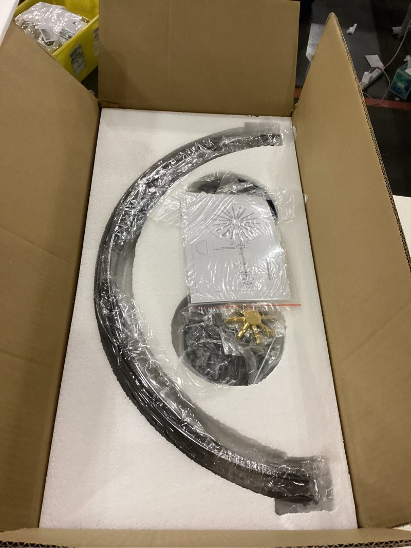 Condition photo showing New/Like New for 22" Modern Globe Sputnik Chandelier, 10-Light Black and Gold Crystal Pendant Light Fixture for Kitchen Island, Living Room, Dining Room, Entryway, Foyer, Hallway, Entrance, Staircase Black&Gold Globe D22"