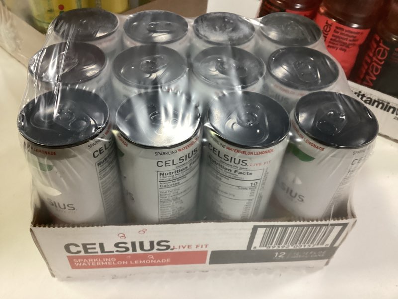 Condition photo showing New/Like New for CELSIUS Sparkling Watermelon Lemonade, Sugar Free Energy Drink, 12 Fl Oz (Pack of 12)
