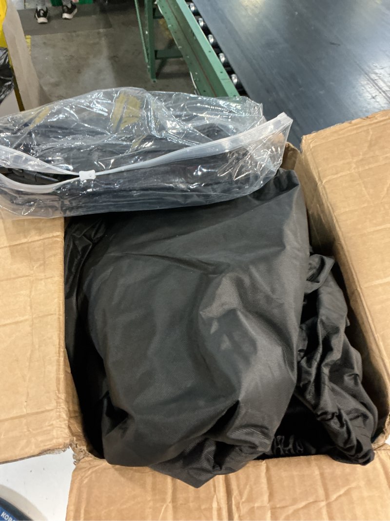 Condition photo showing As Is for boat cover 16-18.5ft, bass tracker boat cover with sand bag mooring kit, 1200d marine canvas waterproof heavy duty boat covers for 16 feet 17ft 18' foot v hull bass & runabout boat,black black length: 16'-18.5', beam width: up to 94"