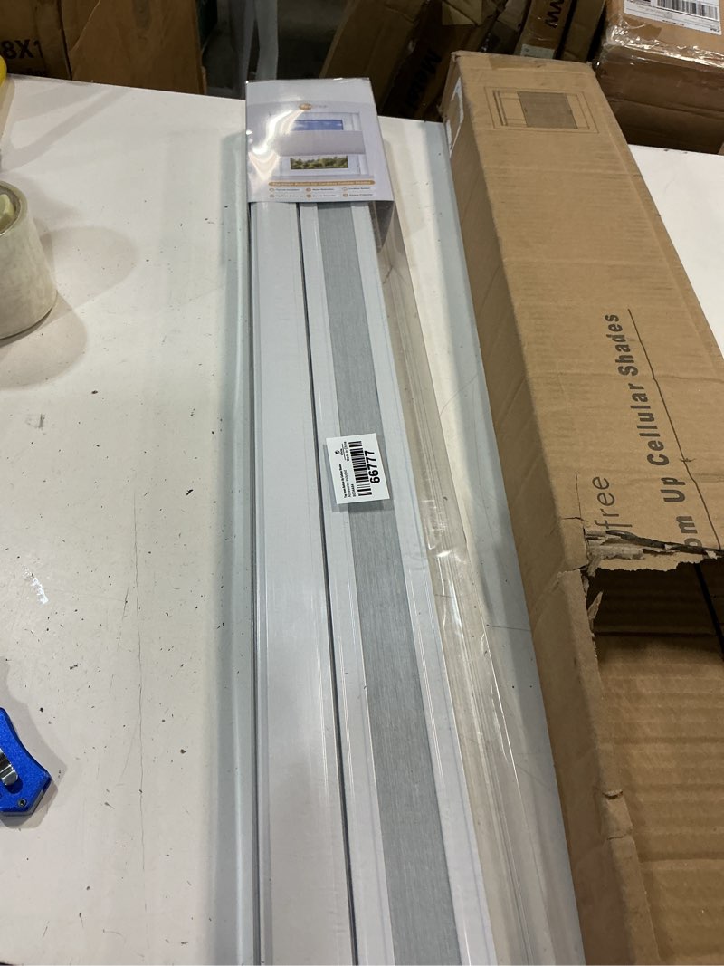 Condition photo showing As Is for sunfree top down bottom up cellular blinds,cellular shades blackout, honeycomb window shade for windows, 22" w x 36" h, white(light filtering) white(light filtering) 22"w x 36"h