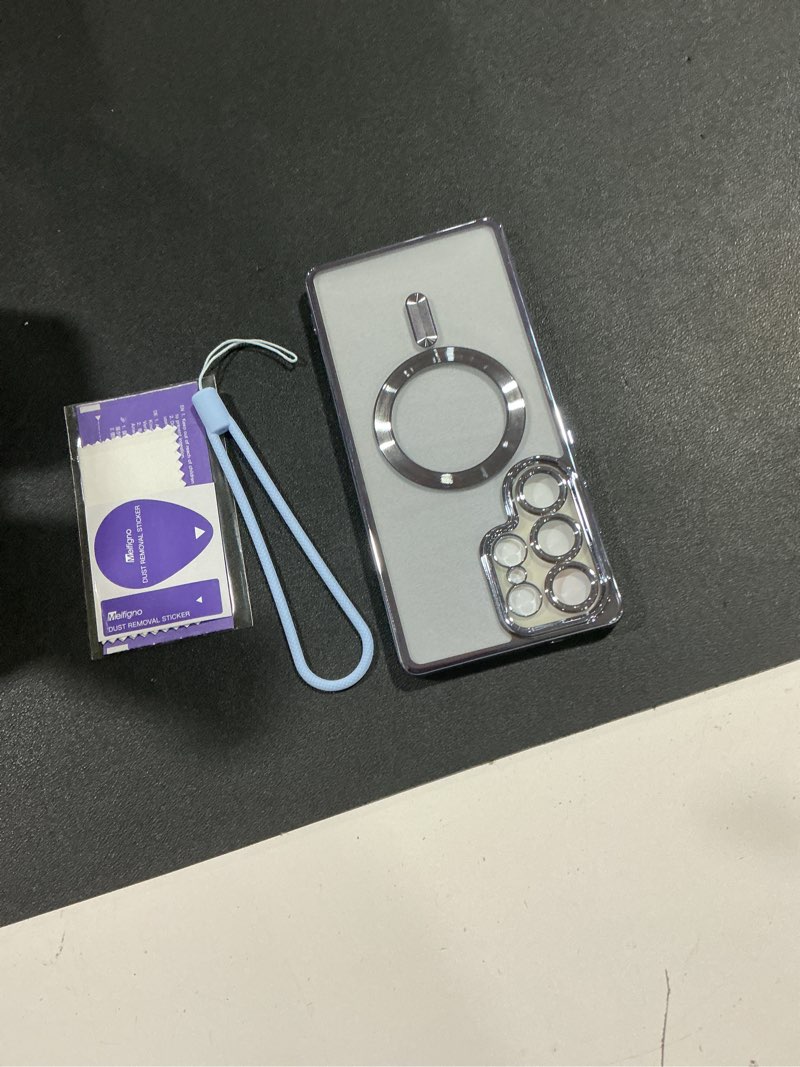 Condition photo showing New/Like New for Meifigno Case for Samsung Galaxy S25 Ultra 6.9 inch, [Compatible with MagSafe] [2X HD Screen Protectors] [Glitter Card & Wrist Strap] Full Lens Protection Case for Galaxy S25 Ultra, Silverblue Silverblue S25 Ultra 6.9 inch