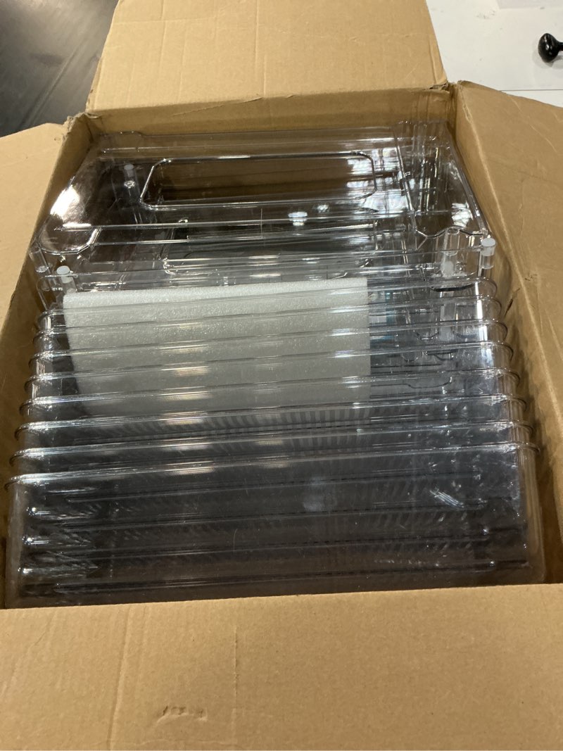 Condition photo showing As Is for Vtopmart 4 Pack Bathroom Organizer, 2 Tier Clear Under Sink Organizers Vanity Countertop Storage Container,Cabinet Drawers Bins, Pull-Out Organization with Track for Pantry, Kitchen Clear 4 Pack