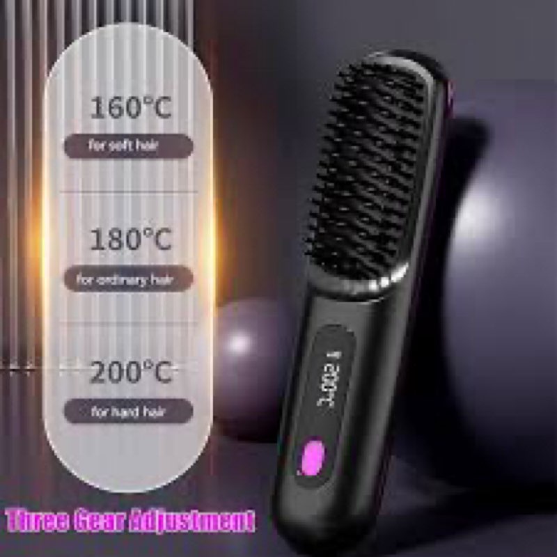 go brush pro, 2026 upgraded go brush pro, portable straightener brushs for travel, cordless fast hea