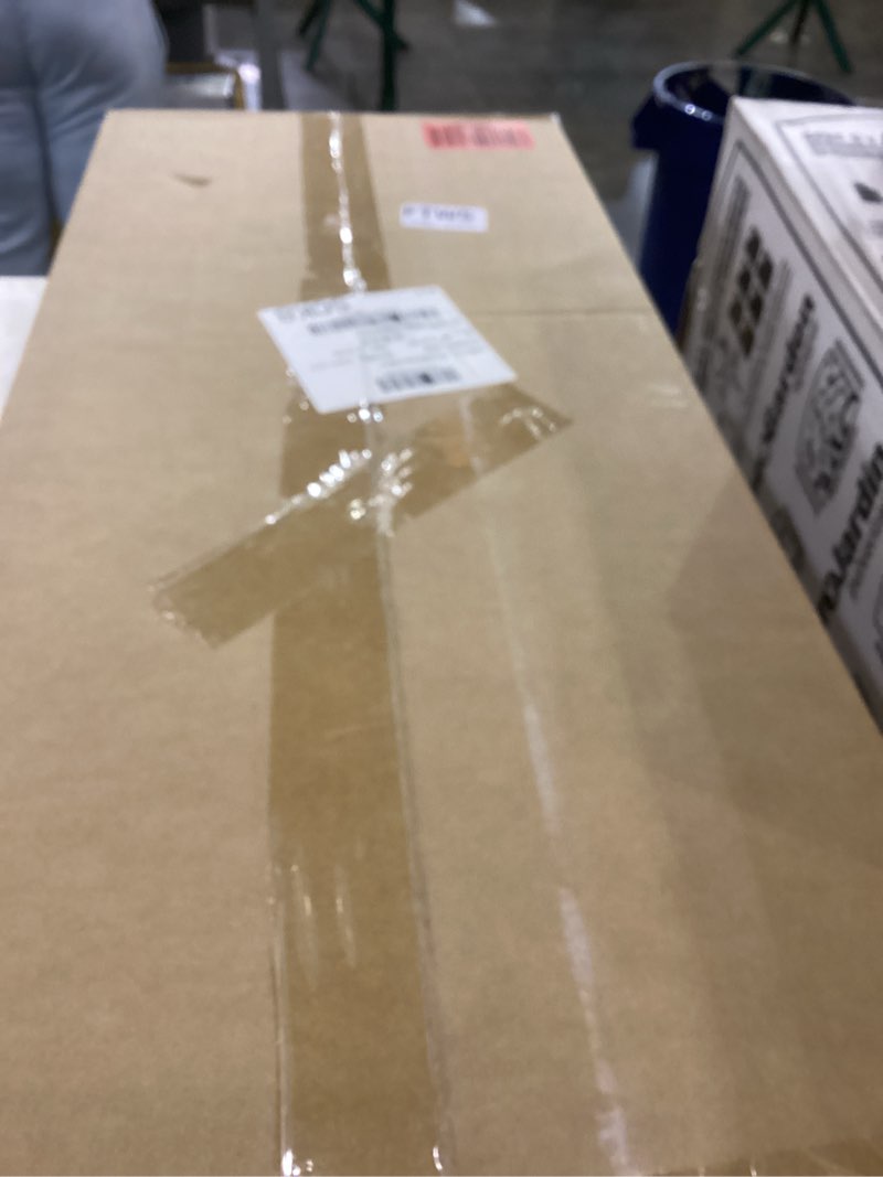 Condition photo showing New/Like New for KLSMYHOKI Portable Standing Desk Adjustable Height, Small Computer, Laptop, Mobile Stand Up Rolling Desk with Wheels, Table for Home Office, 16"x31.5" Height 27"-43.5", White