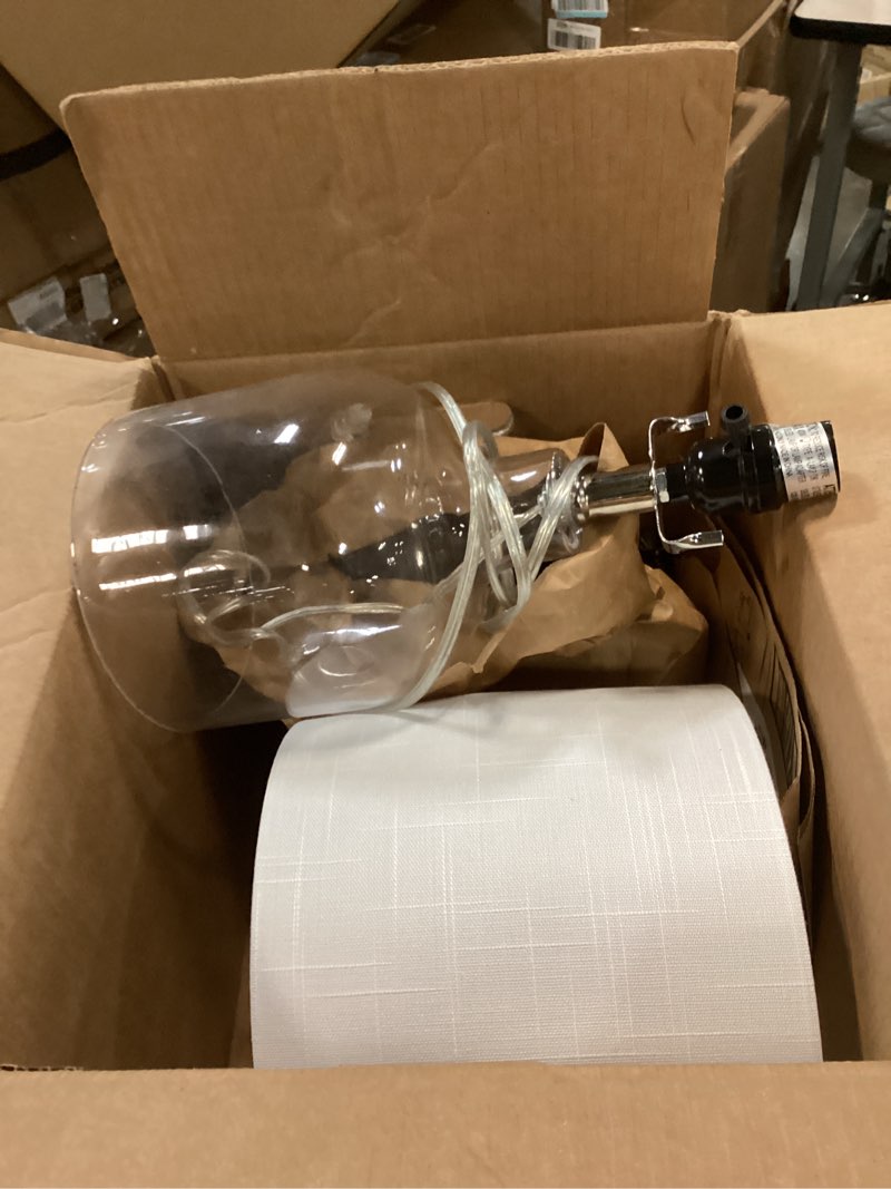 Condition photo showing As Is for JONATHAN Y JYL1036C Gemma 19" Glass Bell LED Table Lamp, Transitional, Minimalist, Midcentury, Coastal, Elegant, Office, Living Room, Family Room, Dining Room, Bedroom, Hallway, Foyer, Clear