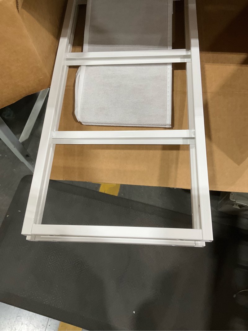 Condition photo showing Good Condition for mifuro tall dresser for bedroom with 6 drawers, vertical storage organizer tower, chest of drawers with fabric bins, steel frame, wood top for bedroom, closet, entryway- white white 6 medium drawers