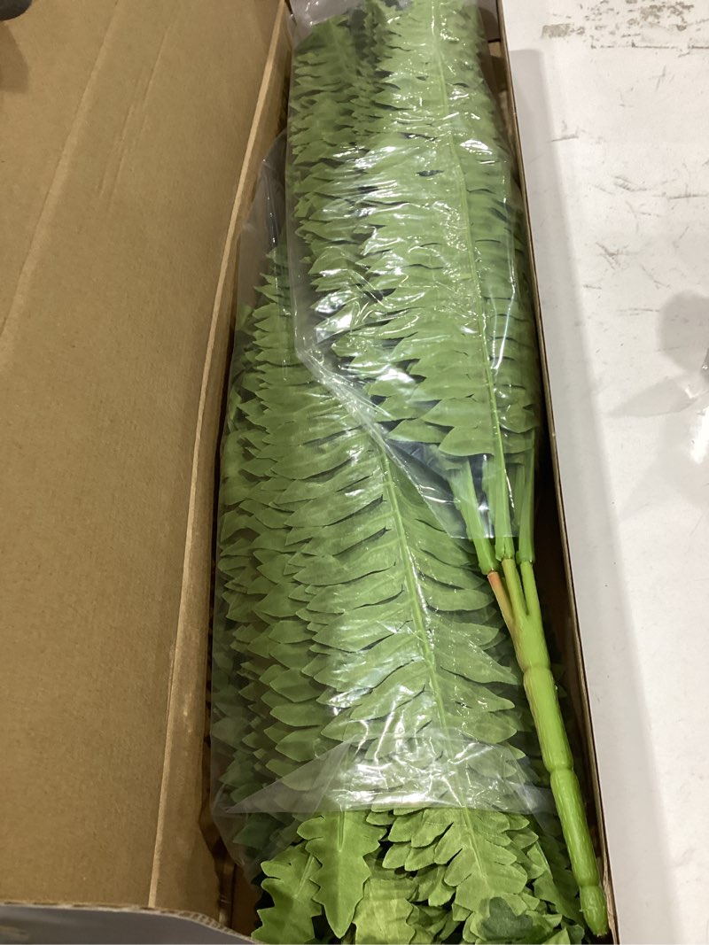Condition photo showing Good Condition for forest prince 35" fake ferns artificial bush plants for outdoors, 2-pack | uv-resistant, large artificial boston ferns, 39 fronds each, zero maintenance, pet friendly, outdoors home décor 35" 2 pcs