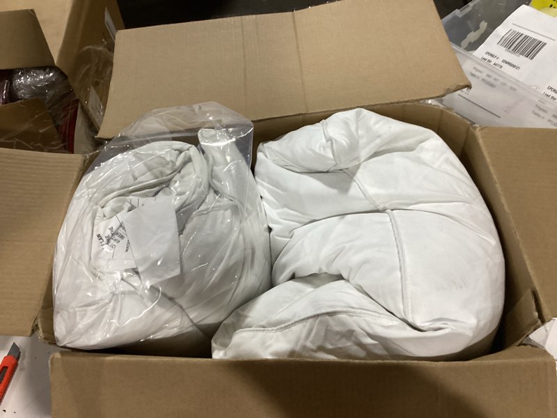 Condition photo showing Good Condition for BHZ Down Feather Standard/Queen Pillows Set of 2 Pack, Luxury Hotel Collection Goose Bed Pillows for Sleeping Firm Soft Support for Side, Back, Stomach Sleepers for College Dorm Essentials, White White Standard (Pack of 2)