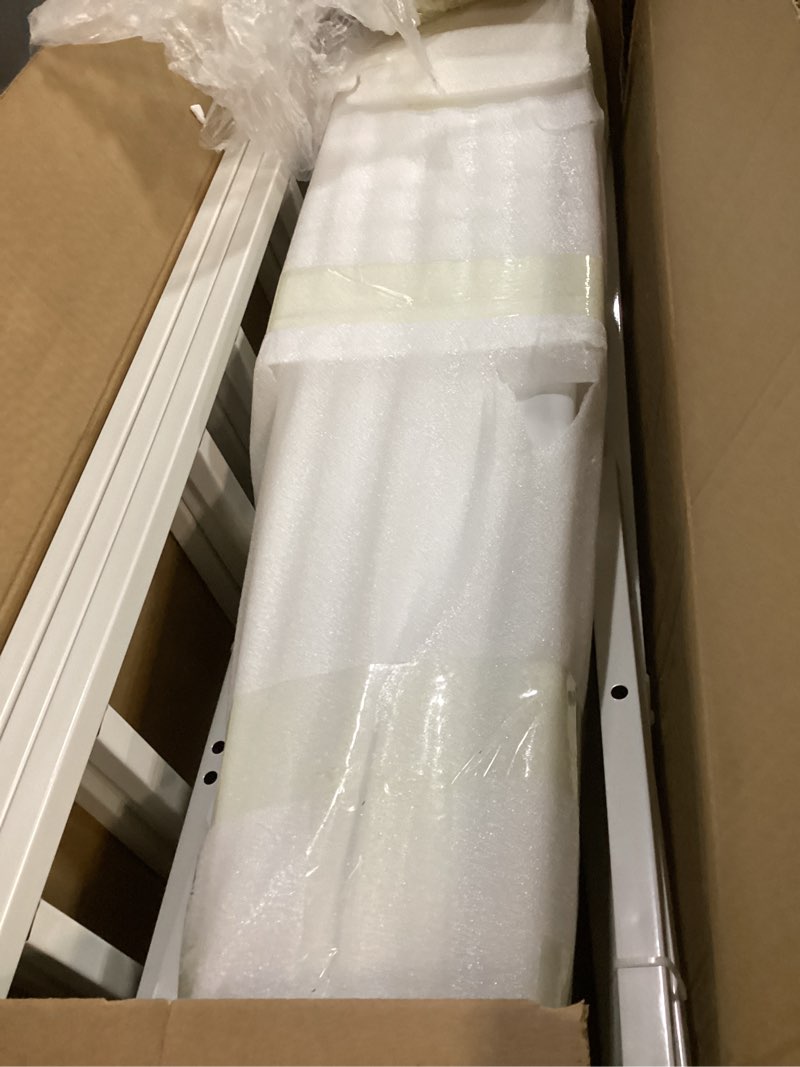 Condition photo showing Good Condition for flower display stand with 12 buckets, flower cart 3 layers white metal flower bar stand with wheels, moving florist bouquet shelf for weddings florist indoor outdoor patio garden living room 37"l x 23.62"w x 31.5"h white