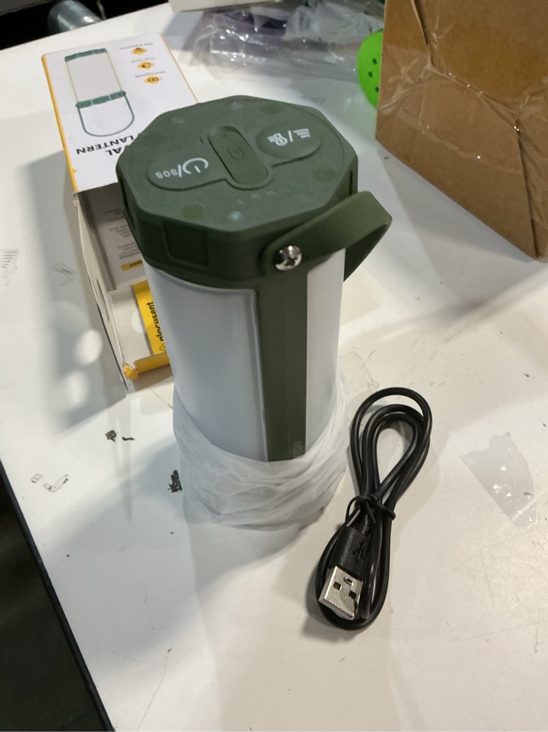 Condition photo showing Good Condition for Glocusent 106 LED Camping Lights, Up to 80Hrs, 5000mAh Camping Lantern Rechargeable with 5 Brightness 3 Modes & SOS, IP68 Waterproof, Max 1200LM, Lanterns for Power Outages Hiking Emergency Hurricane Green