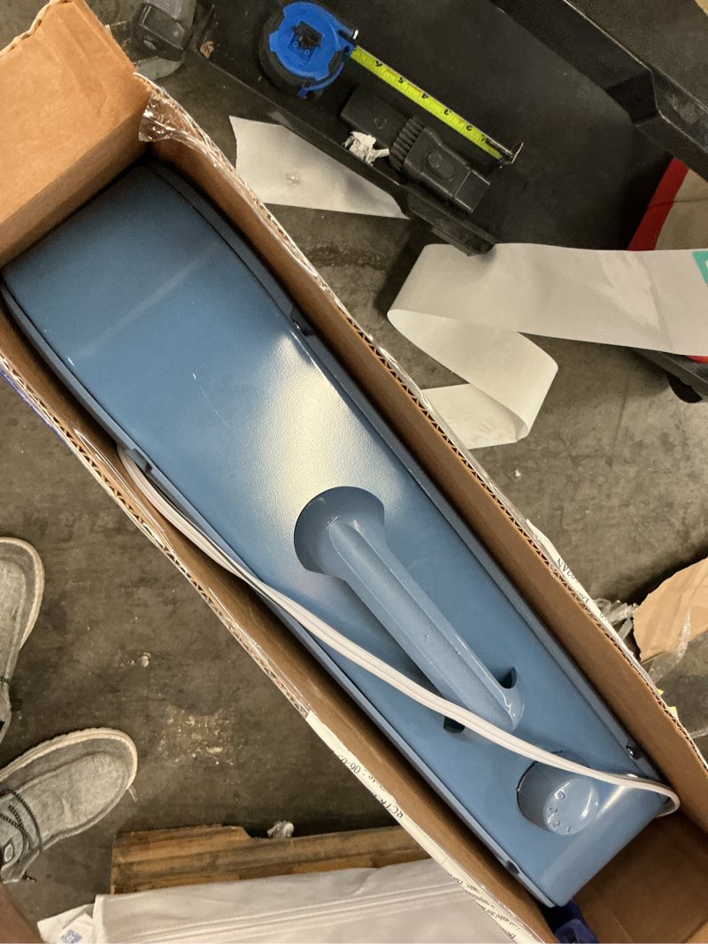 Condition photo showing As Is for lasko cool colors 20" 3-speed energy efficient box fan, laguna blue, b20312