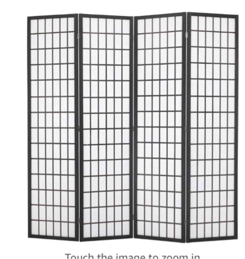 fdw room divider 4 panel oriental shoji screen 6ft folding privacy divider wall divider portable freestanding partition screen japanese-inspired wood divider,white