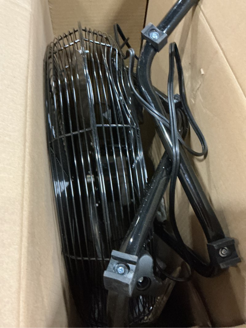 Condition photo showing Good Condition for amazon basics 20" high velocity industrial fan, floor fan, with 3 speeds, tilt head, etl-listed safety compliance, metal housing/blades, ideal for industrial/commercial space/garage/gym, 125w, black