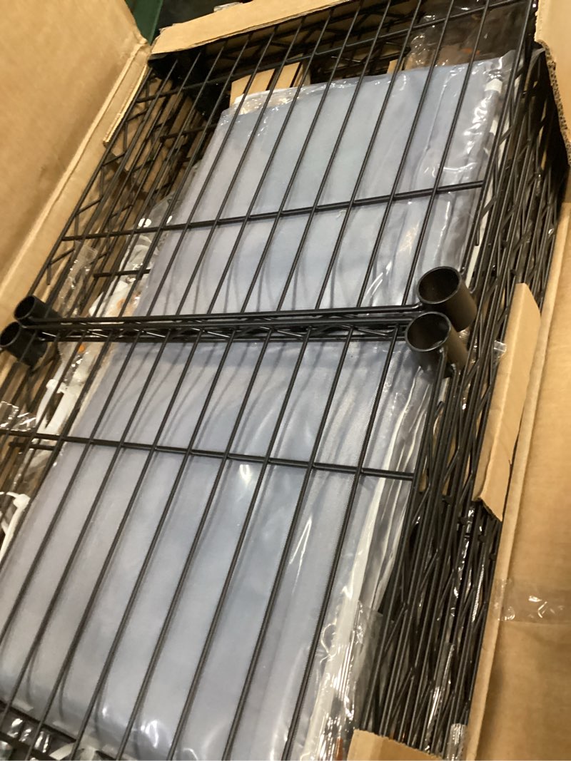 Condition photo showing New/Like New for Ulif E12C Heavy Duty Closet Organizer System?Freestanding Clothing Racks for Hanging Clothes?Adjustable Garment Rack 71" W x 16" D x 76.5" H Hold 960 lbs?Black Clothing Rack with Grey Dustproof Cover Black Rack With Grey Cover