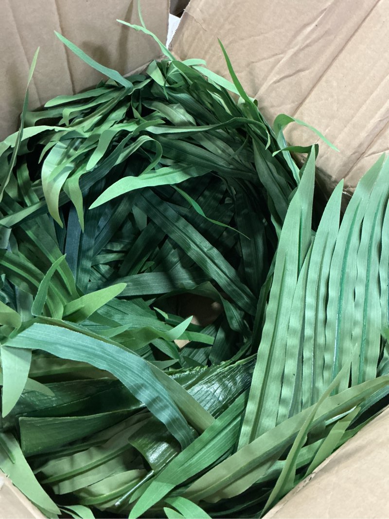 Condition photo showing Good Condition for giegxin 6 pcs 55" artificial palm leaves for palm sunday faux large fronds with faux stems large fake tropical plant artificial safari leaves for church religious holy week jungle party decoration
