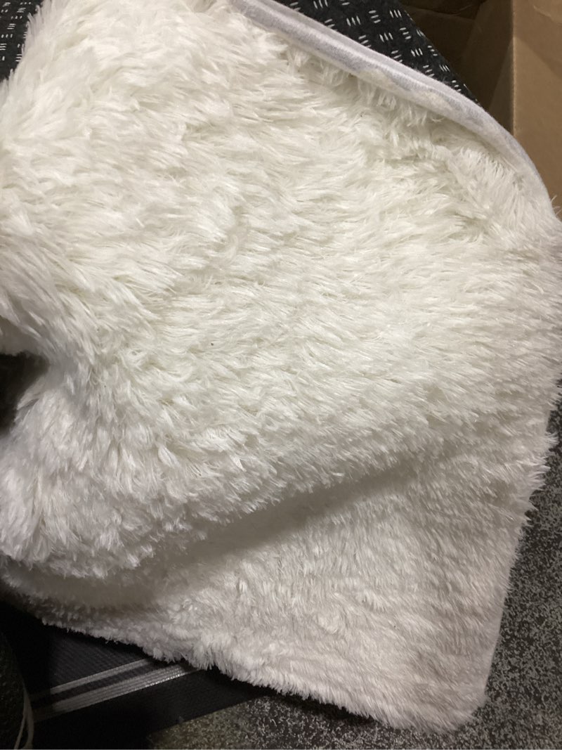 Condition photo showing Good Condition for ophanie area rugs 9x12 living room, large white bedroom carpet, big shag indoor thick soft nursery rug, fluffy carpets for boy and girls room dorm home decor aesthetic 4- white rectangular 9' x 12' (rectangular)