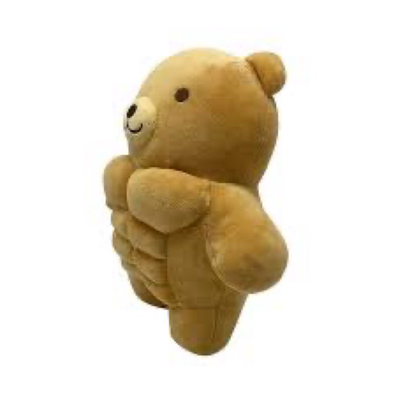 exigent kawaii muscle abs teddy bear buff 30cm plush cuddly stuffed animal toy figure (bear_30cm)