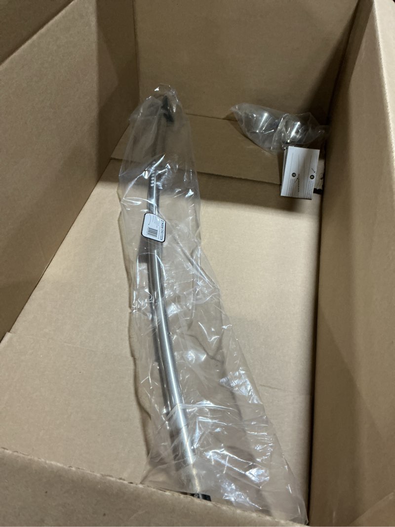 Condition photo showing Good Condition for Moen Curved Adjustable Spring Tension No Drill Shower Curtain Rod for Bathroom, Chrome Finish, CSR2172CH Chrome Curtain Rod