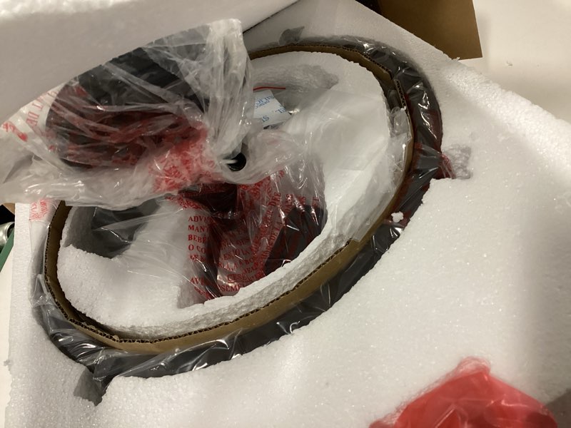 Condition photo showing As Is for allen + roth 3-Light 13-in Black Incandescent Semi-flush Mount Light NO GLASS