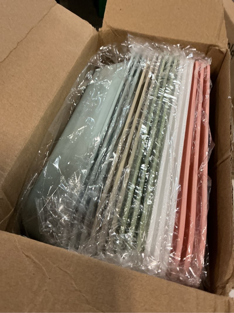Condition photo showing New/Like New for mifoci 15 pcs activity plastic art trays morandi color art and craft tray stackable plastic serving trays for diy projects painting beads home classroom storage (12 x 9 x 2 inch)