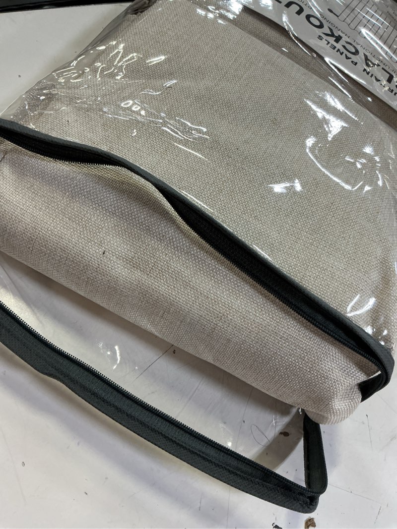 Condition photo showing Good Condition for 100% blackout shield linen blackout curtains for bedroom 96 inches long, back tab/rod pocket living room drapes, thermal insulated blackout curtains 2 panels set, 50" w x 96" l,cream cream 50"w x 96"l (pack of 2)