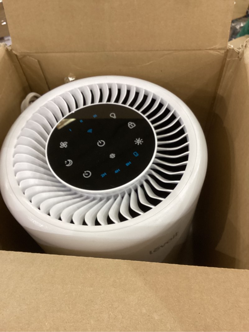 Condition photo showing As Is for LEVOIT Air Purifier for Home Bedroom Dorm Room, Smart & Voice Control, AHAM Verifide, 3-in-1 Filter With HEPA Sleep Mode, for Pollen, Pollutants, Smoke, Dander, Dust, Core 200S-P, White White WIFI enabled Purifier