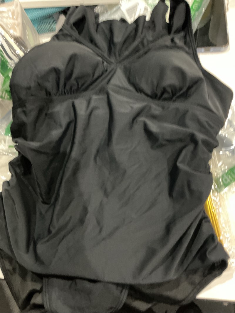 Condition photo showing Good Condition for ruffle plunge underwire tummy control one-piece swimsuit 