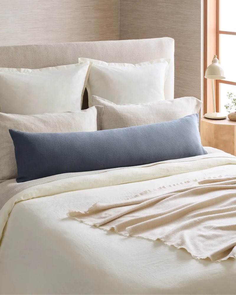 european linen oversized lumbar pillow 12 x 48”
