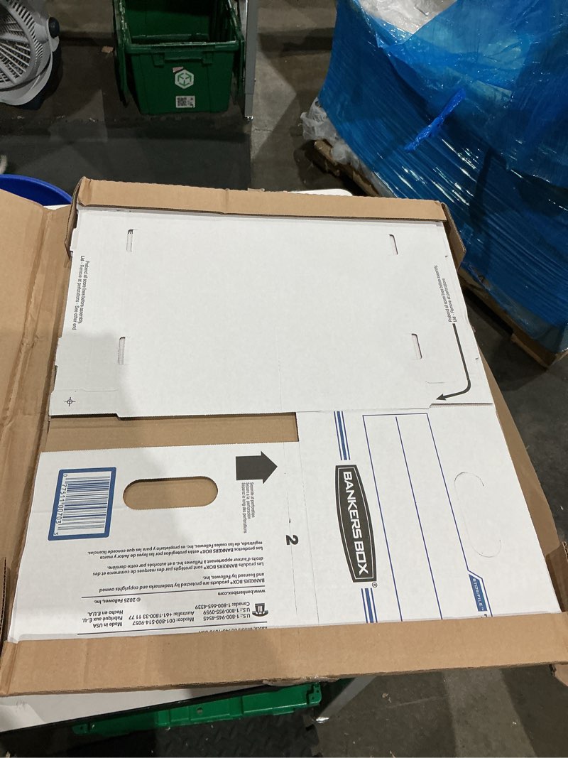 Condition photo showing New/Like New for bankers box 4-pack basic duty file storage boxes with lids, letter/legal, stor/file, (0070308) standard packaging