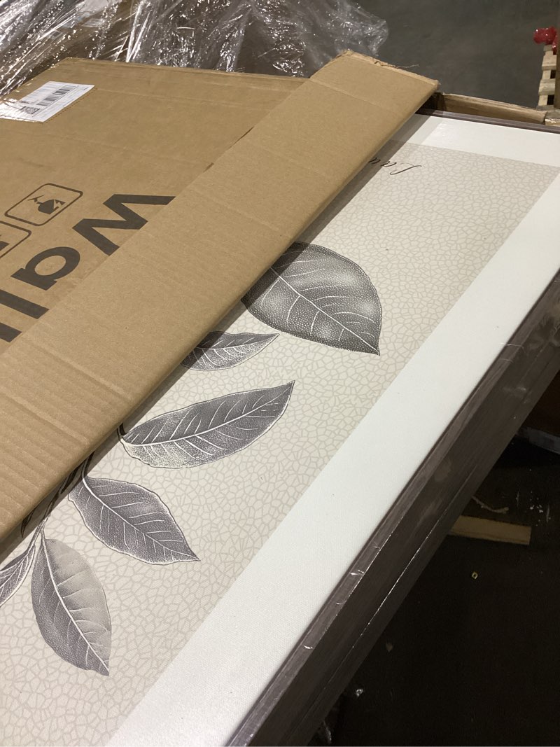 Condition photo showing As Is for large framed vintage botanical wall art for living room, 3 piece rustic farmhouse plant canvas painting prints artwork, neutral natural floral pictures for bedroom kitchen hallway wall decor, 24x36 24" w x 36" h x 3pcs vintage neutral