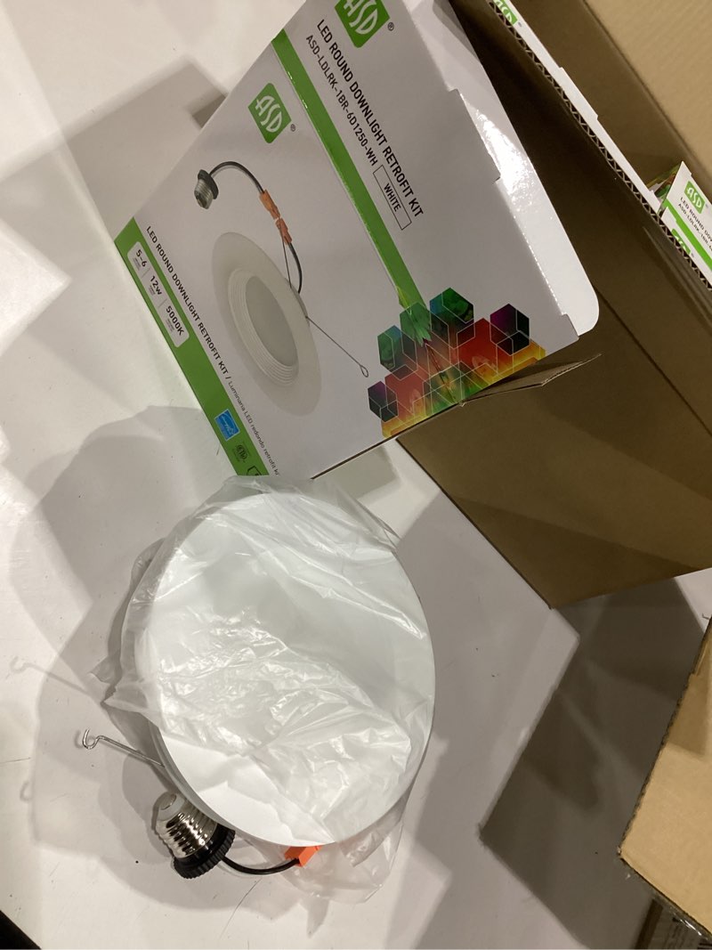 Condition photo showing New/Like New for asd recessed lighting 6 inch, 12w -110w replacement, 1000 lm wet rated dimmable ceiling led lights, 5000k daylight retrofit led recessed lighting, cri90 led room lights, etl, 12 pack