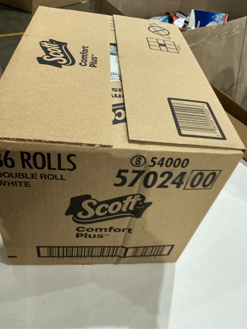Condition photo showing As Is for scott comfortplus toilet paper, 36 double rolls, 231 sheets per roll, septic-safe, 1-ply toilet tissue double 231 sheets (pack of 36)