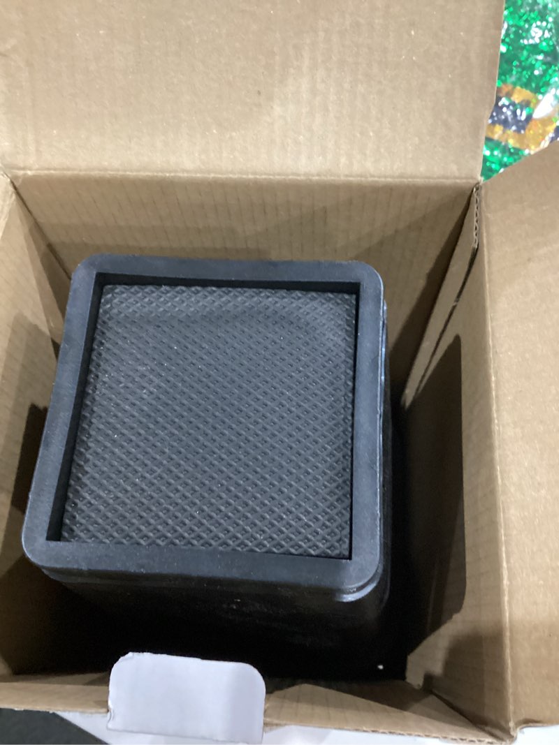 Condition photo showing Good Condition for 4 pack furniture risers 8 inch, bed risers heavy duty for table desk couch chair sofa cabinet bed frame dorm, square table leg risers lift height 8", black 8 inch black 4 pack
