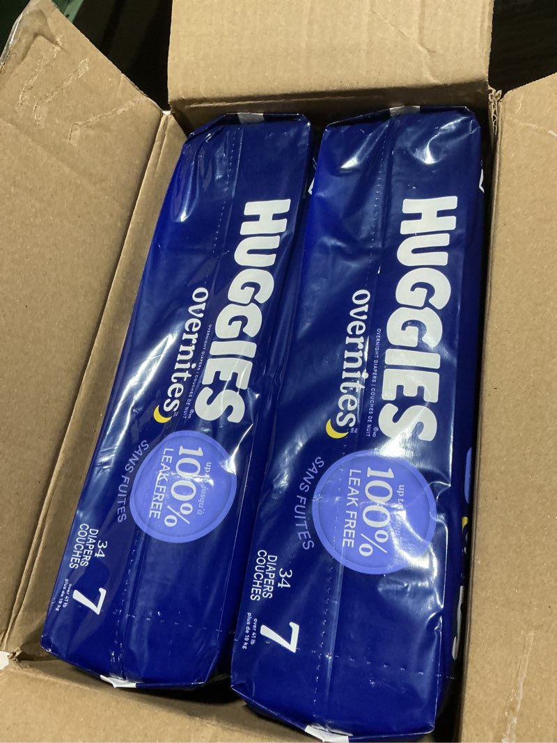 Condition photo showing New/Like New for Huggies Overnites Diapers Econ+ Pack - Size 7 - 68ct