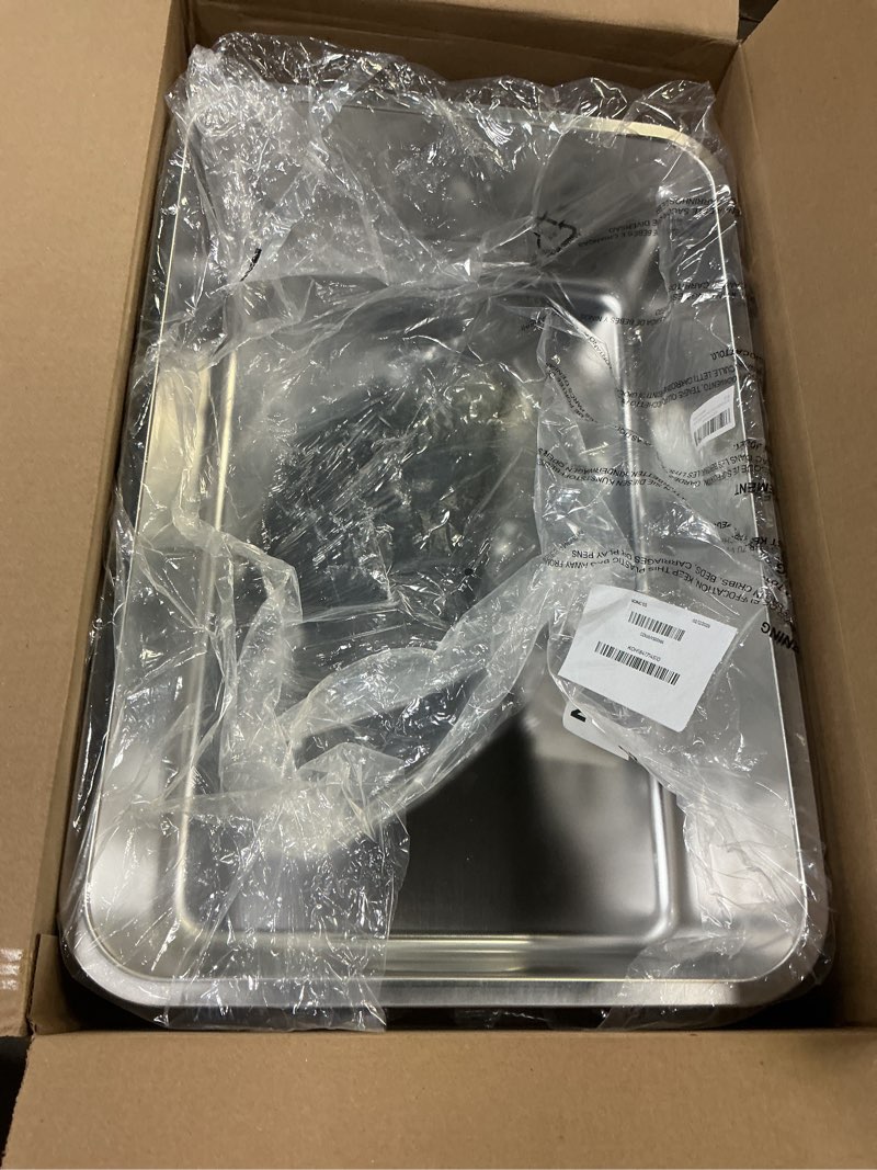 Condition photo showing Good Condition for IKITCHEN Stainless Steel Cat Litter Box, Large Metal Litter Box for Cats, Never Absorbs Odors,Stain Free, Rustproof, Non Stick Smooth Surface 23.5" L x 15.5" W x 6" H 23.5"L x 15.5"W 6" H