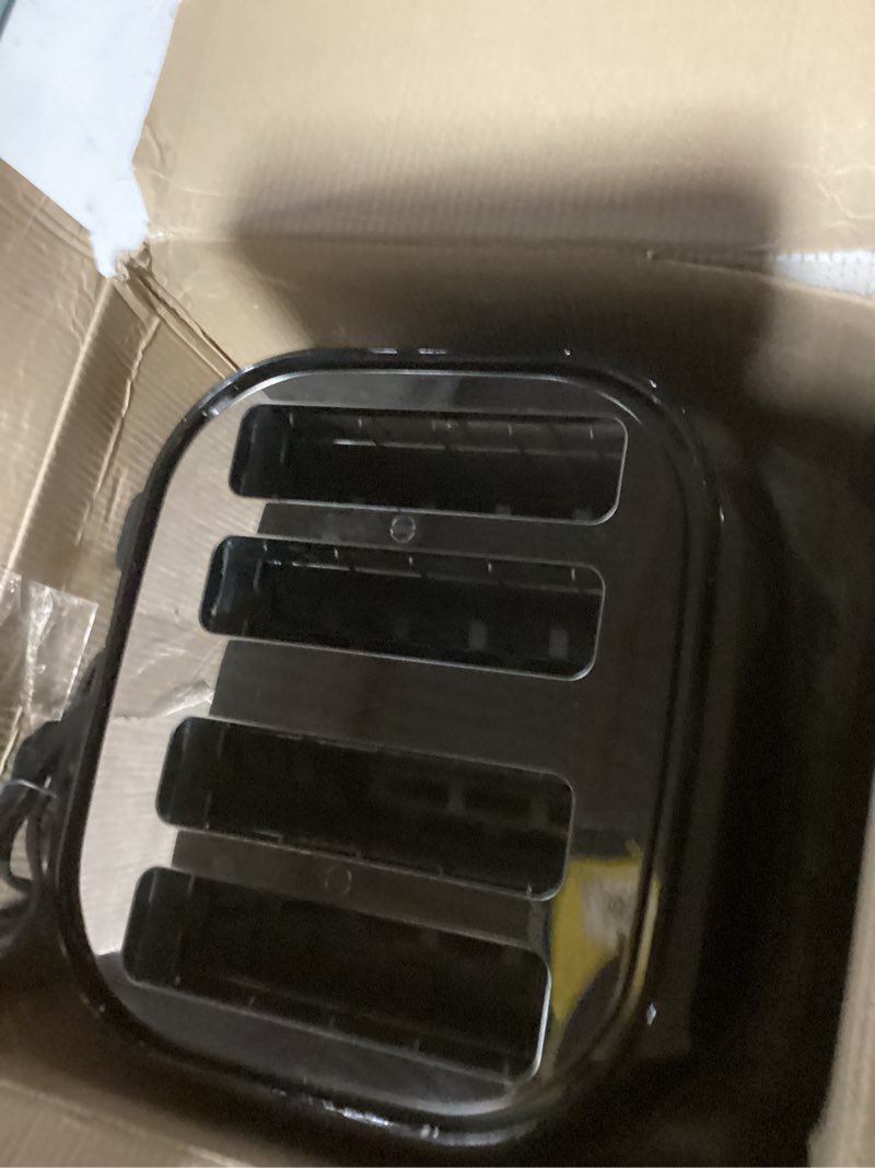 Condition photo showing Good Condition for BLACK+DECKER 4-Slice Toaster, Extra Wide Slots, 7 Shade Settings, 1400 Watts, Frozen and Bagel Buttons, Toast Shade Selector, Extra Lift 4-Slice Black