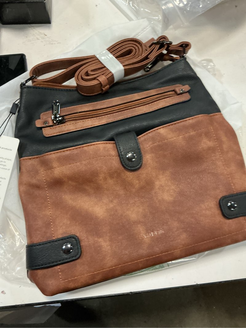 Condition photo showing New/Like New for fadeon crossbody purses for women crossbody bag, designer multi pockets shoulder travel purses with tassel 1 black brown