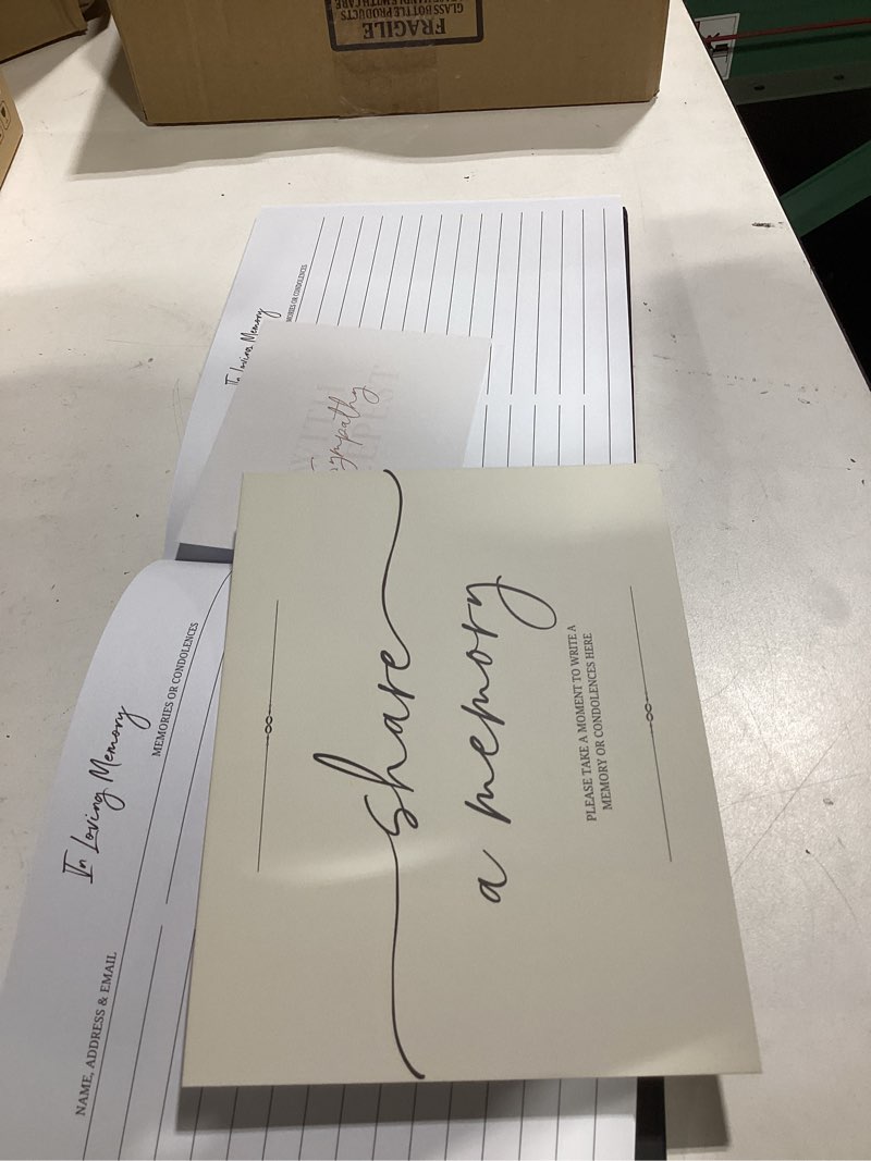 Condition photo showing Good Condition for lamare funeral guest book for memorial service – elegant celebration of life guest book and in loving memory guest book - condolences book for funeral black celebration of life