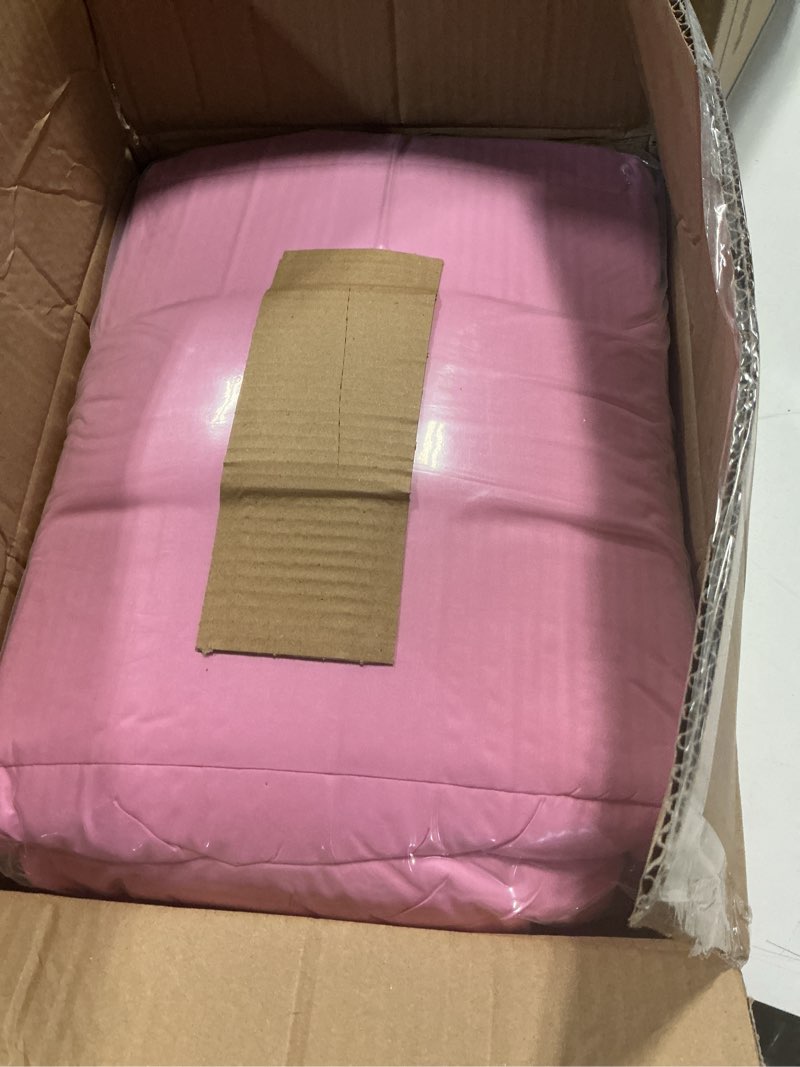 Condition photo showing New/Like New for KUB Twin Cotton Mattress Topper, Breathable Pillow Top with 8-21 Inch Deep Pocket, 3D Snow Down Alternative Fill, Fluffy College Dorm Mattress Pad Cover (Pink, 39 * 75inch) Pink Twin