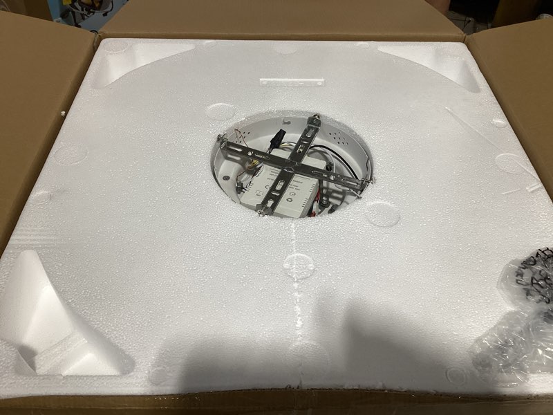 Condition photo showing Good Condition for volisun low profile bladeless ceiling fans with dimmable led light, 23.6in flush mount for bedroom (white) white 23.6 inch