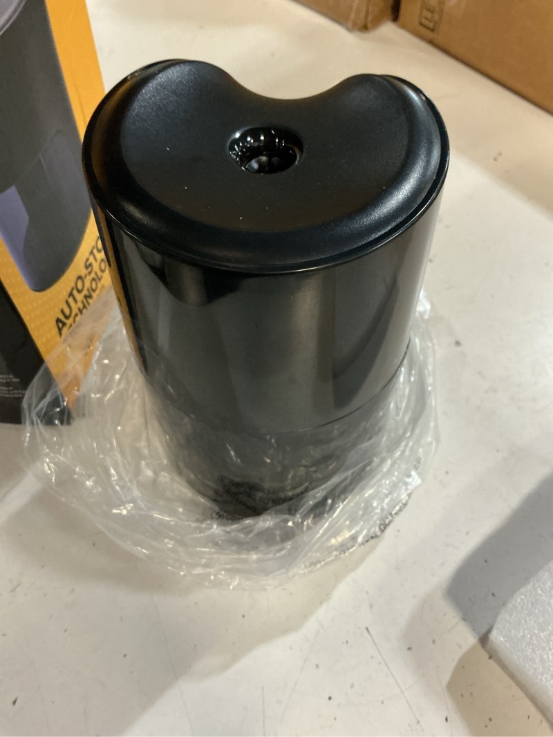 Condition photo showing New/Like New for bostitch portable rechargeable battery vertical pencil sharpener helical blade for no.2/colored pencils, black classroom black