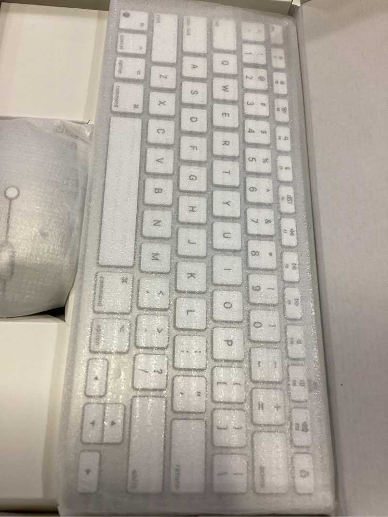 Condition photo showing Good Condition for wireless keyboard and mouse for mac, 14 media shortcuts keyboard with adjustable dpi mouse, slim & portable design, stable bluetooth connection, silver-white,omoton