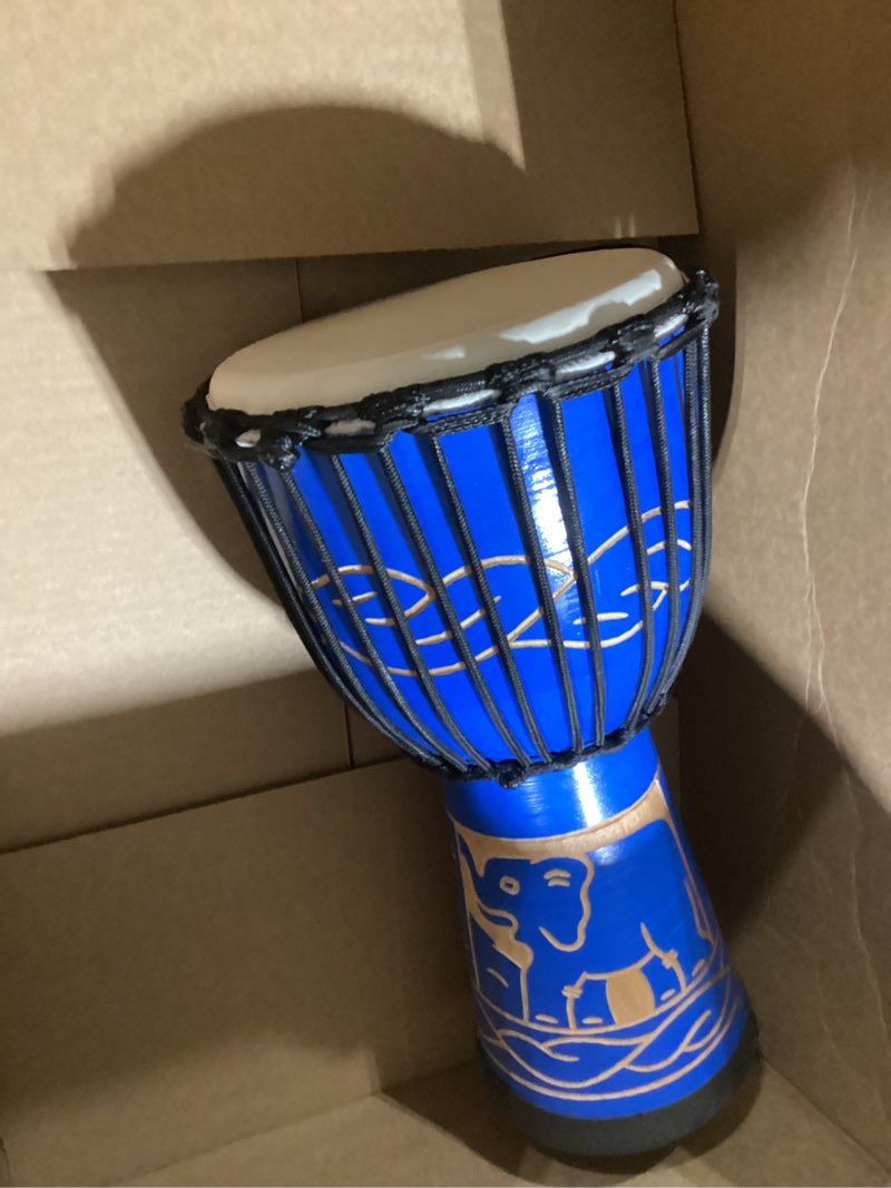 muins djembe drum,8'' x 16'' african hand drum carved mahogany african drums with goatskin drumhead 