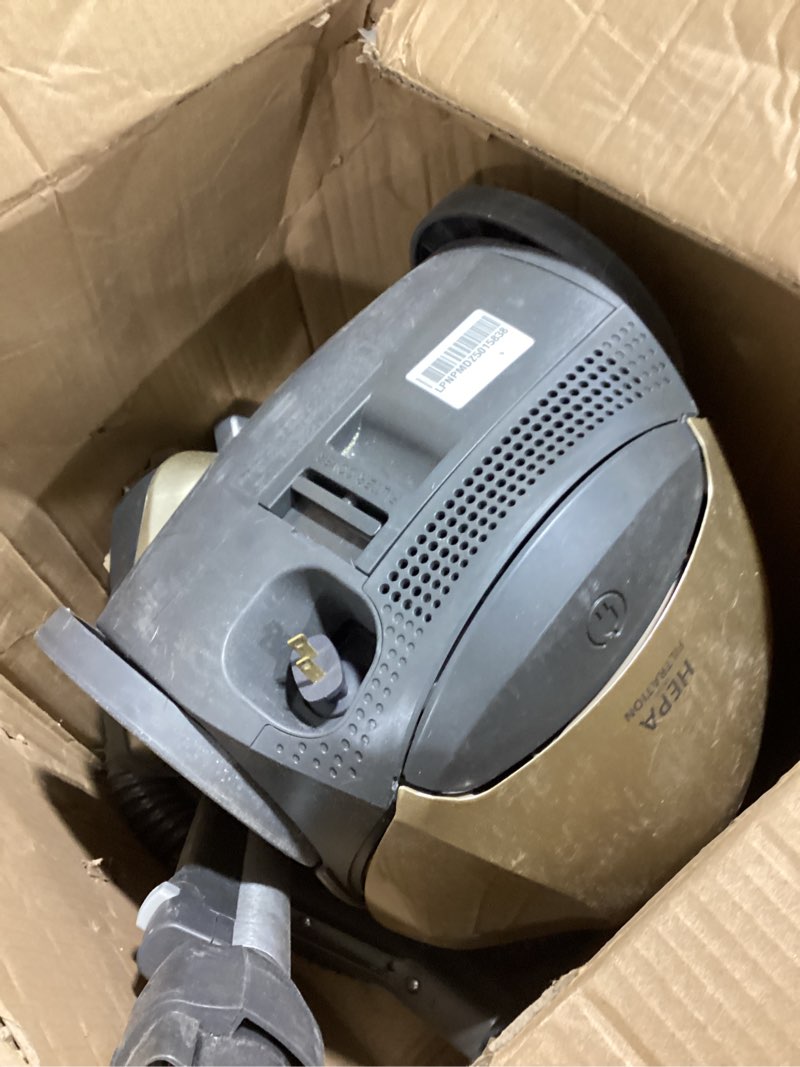 Condition photo showing As Is for Kenmore Elite 81714 Pet Friendly Ultra Plush Lightweight Bagged Canister Vacuum with Pet PowerMate, HEPA, Extended Telescoping Wand, Retractable Cord, and 3 Cleaning Tools-Champagne Kenmore Elite Pet PowerMate + Ultra Plush Capability