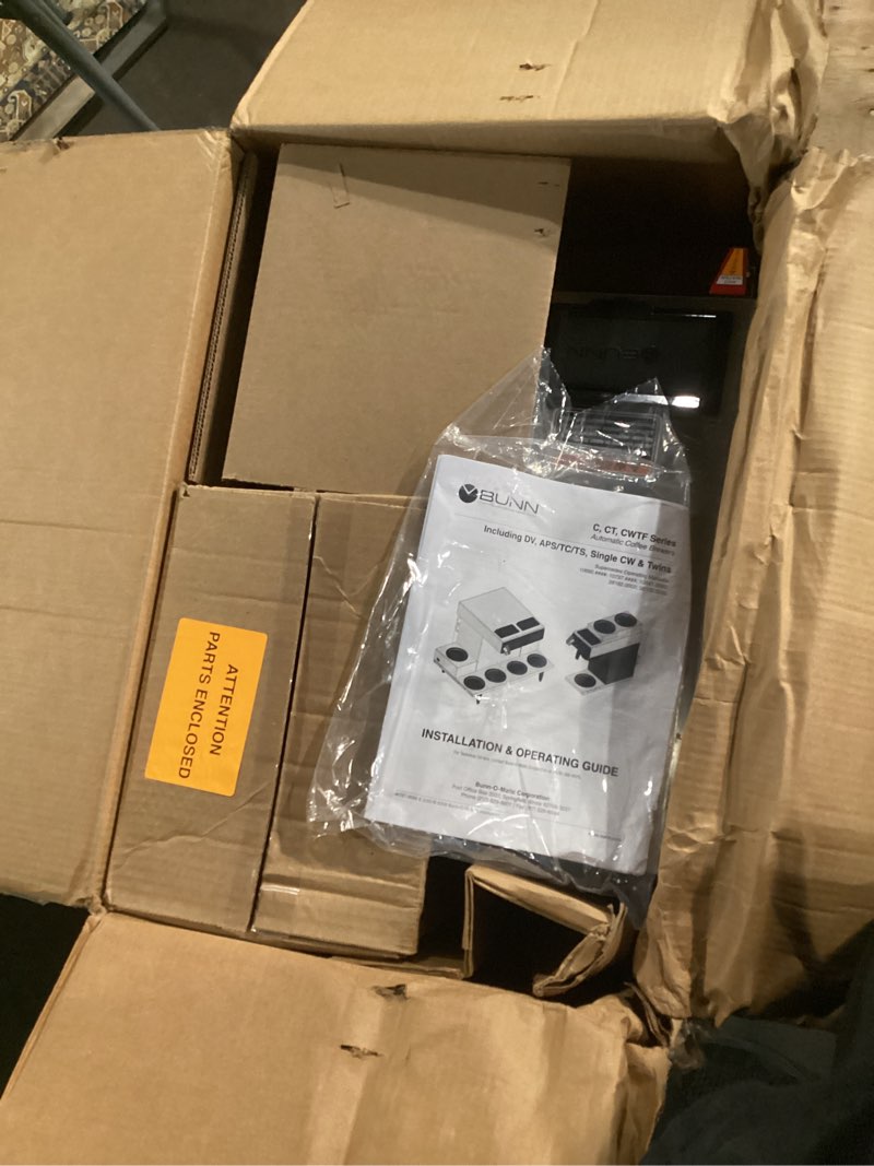 Condition photo showing New/Like New for bunn 12950.0212 cwtf15-3 automatic commercial coffee brewer with 3 lower warmers (120v)