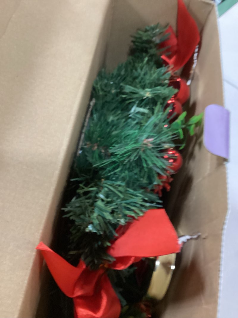 Condition photo showing Good Condition for Red Ribbon Advent Wreath Ring Candle Holder for Pillar Advent Candles - Large Size - Christmas Advent Wreaths Candleholder Stand - Advent Candle Decor - Advent Gifts