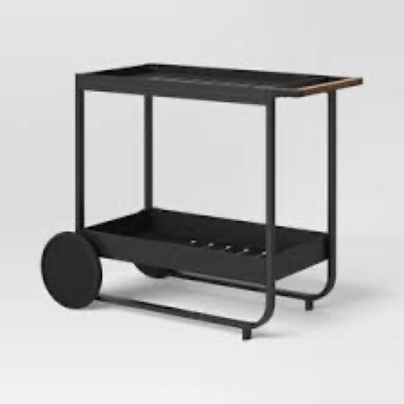 Similar Black patio bar cart